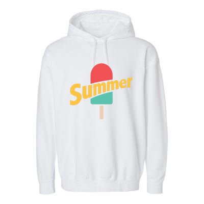 Summer Vacation Ice Cream Popsicle Garment-Dyed Fleece Hoodie