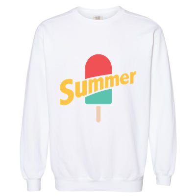 Summer Vacation Ice Cream Popsicle Garment-Dyed Sweatshirt