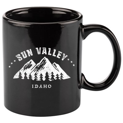 Sun Valley Idaho Outdoors Adventure Mountain Graphic Gift 11oz C Handle Ceramic Mug
