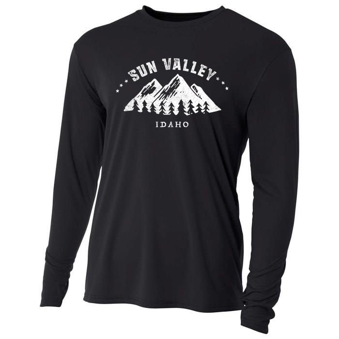 Sun Valley Idaho Outdoors Adventure Mountain Graphic Gift Cooling Performance Long Sleeve Crew