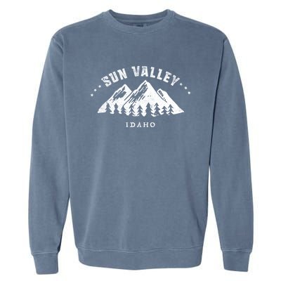 Sun Valley Idaho Outdoors Adventure Mountain Graphic Gift Garment-Dyed Sweatshirt