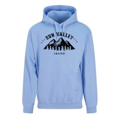 Sun Valley Idaho Outdoors Adventure Mountain Graphic Gift Unisex Surf Hoodie