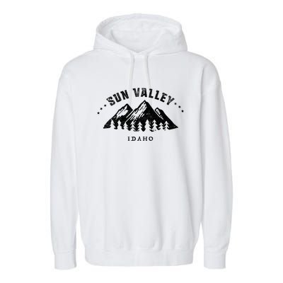 Sun Valley Idaho Outdoors Adventure Mountain Graphic Gift Garment-Dyed Fleece Hoodie