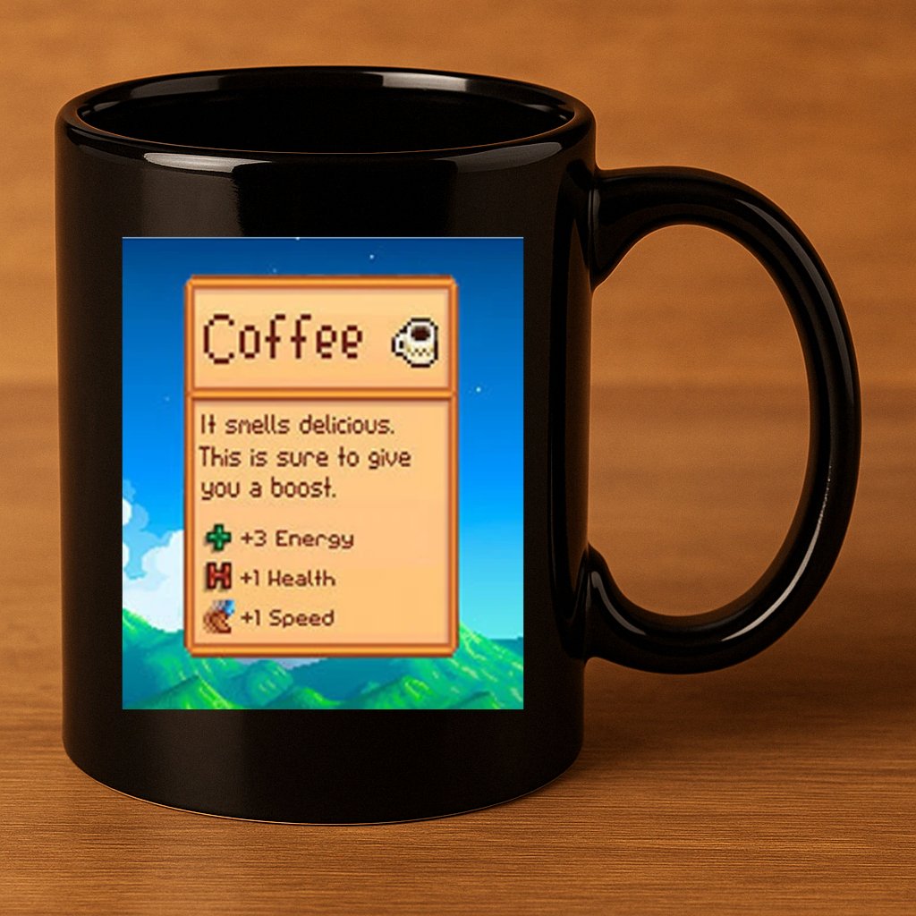 Stardew Valley Inspired Coffee 11oz C Handle Ceramic Mug