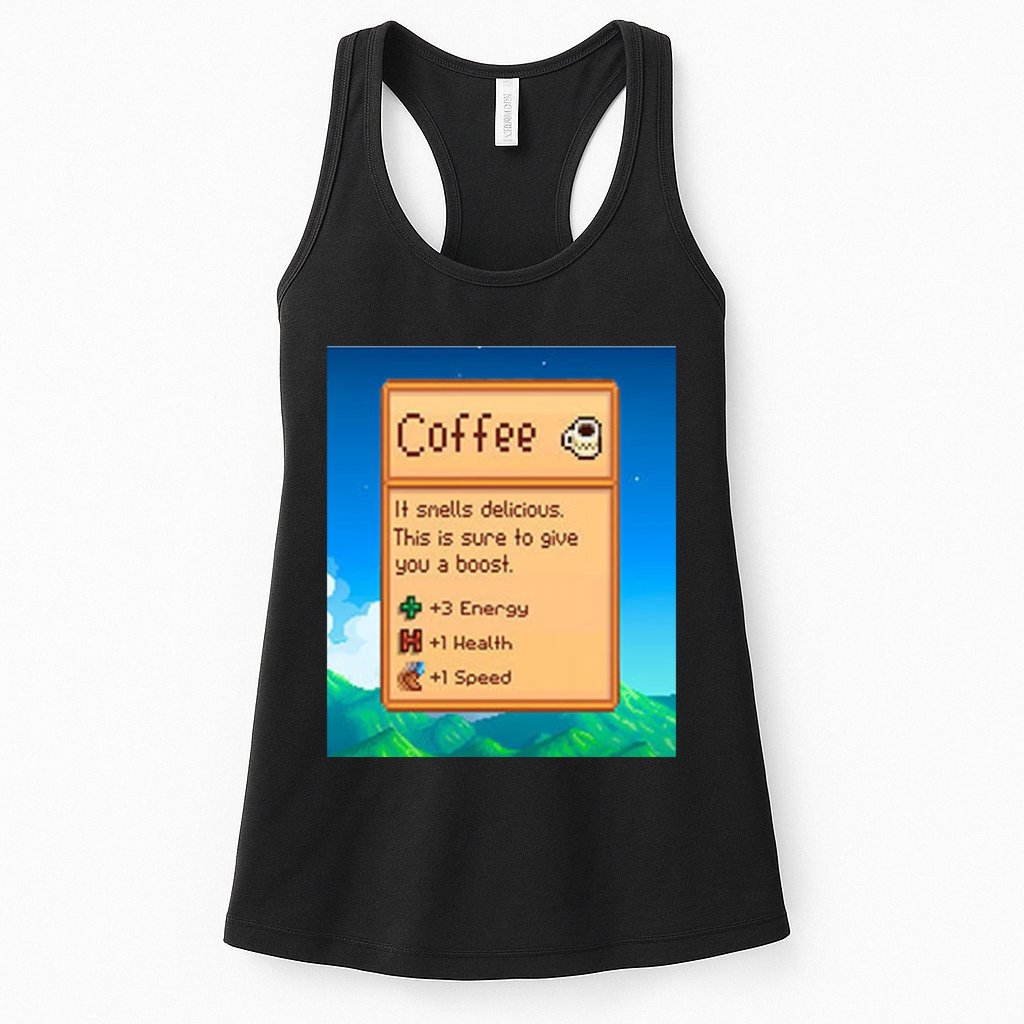 Stardew Valley Inspired Coffee Womens Tank Top