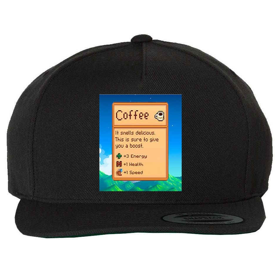Stardew Valley Inspired Coffee Wool Snapback Cap