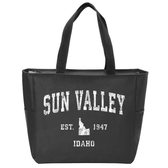 Sun Valley Idaho Id Vintage Athletic Sports Zip Tote Bag