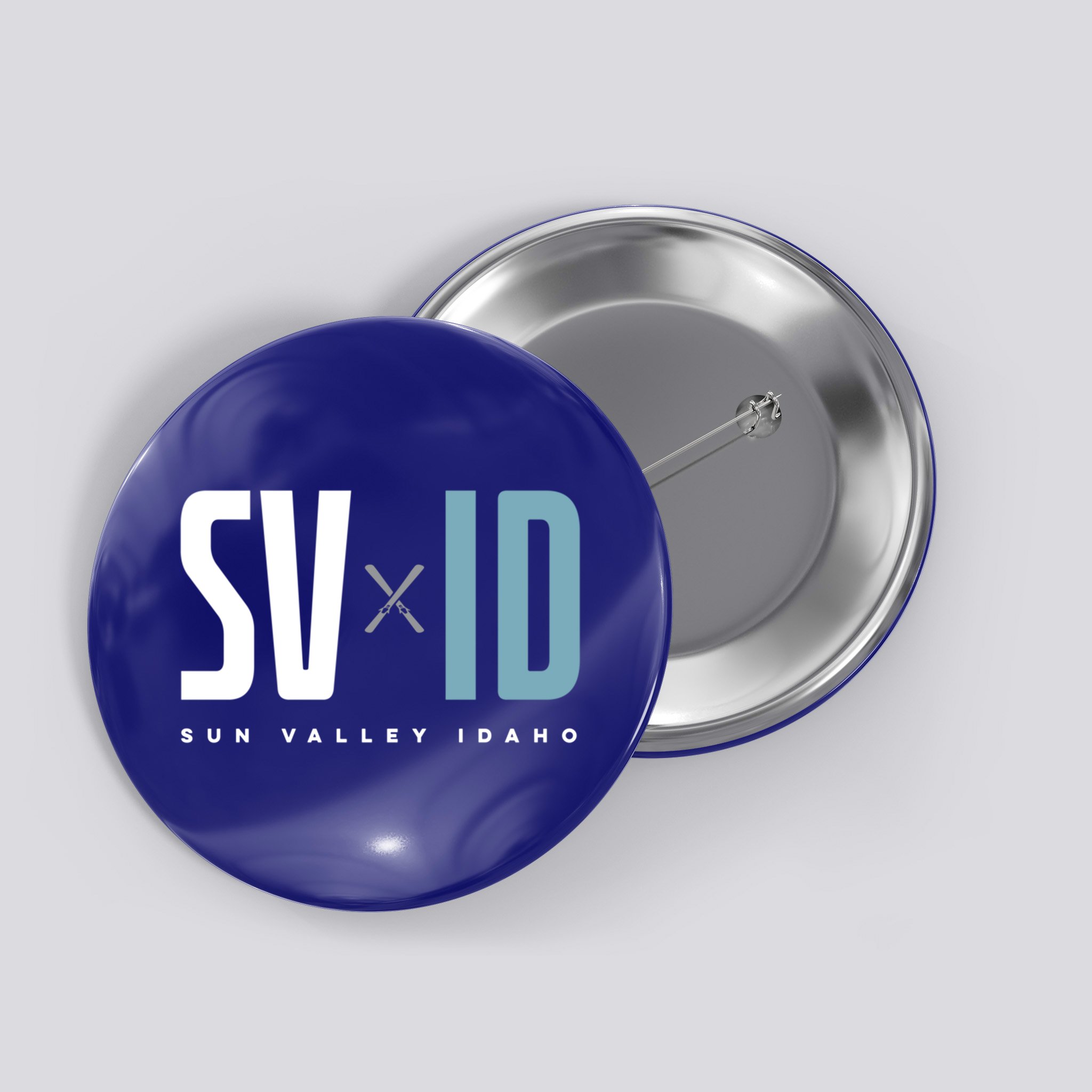 Sun Valley Idaho Graphic Ski Gift Button