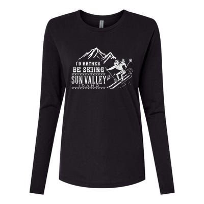 Sun Valley Id Rather Be Skiing Great Gift Retro Vintage Womens Cotton Relaxed Long Sleeve T-Shirt