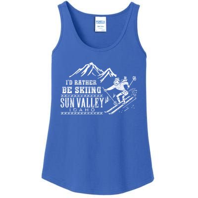 Sun Valley Id Rather Be Skiing Great Gift Retro Vintage Ladies Essential Tank