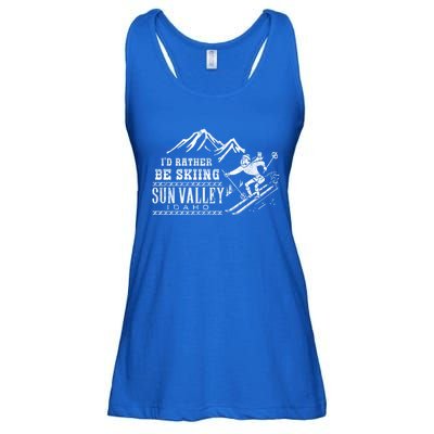 Sun Valley Id Rather Be Skiing Great Gift Retro Vintage Ladies Essential Flowy Tank