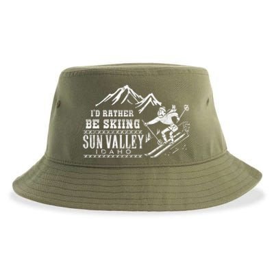 Sun Valley Id Rather Be Skiing Great Gift Retro Vintage Sustainable Bucket Hat