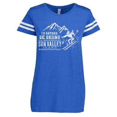 Sun Valley Id Rather Be Skiing Great Gift Retro Vintage Enza Ladies Jersey Football T-Shirt