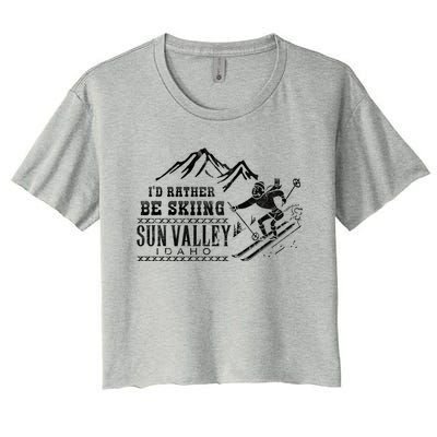 Sun Valley Id Rather Be Skiing Great Gift Retro Vintage Women's Crop Top Tee