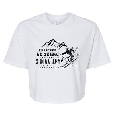 Sun Valley Id Rather Be Skiing Great Gift Retro Vintage Bella+Canvas Jersey Crop Tee