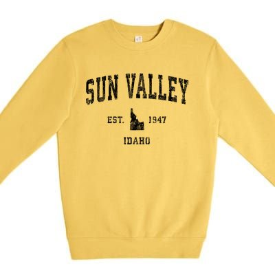 Sun Valley Idaho Id Vintage Established Athletic Sports Design Premium Crewneck Sweatshirt