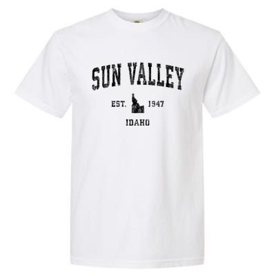 Sun Valley Idaho Id Vintage Established Athletic Sports Design Garment-Dyed Heavyweight T-Shirt