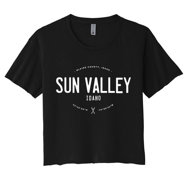 Sun Valley Idaho Graphic Distressed Vintage Ski Gift Crop Top