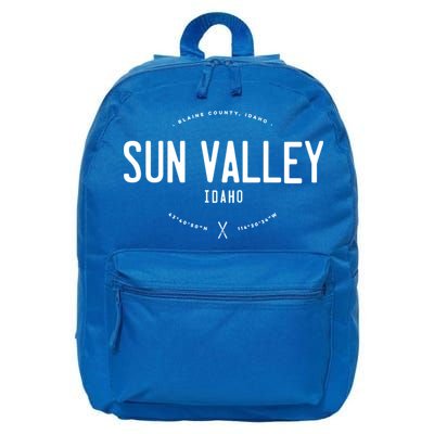 Sun Valley Idaho Graphic Distressed Vintage Ski Gift 16 in Basic Backpack