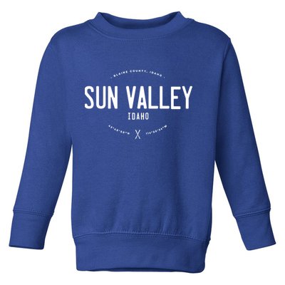 Sun Valley Idaho Graphic Distressed Vintage Ski Gift Toddler Sweatshirt