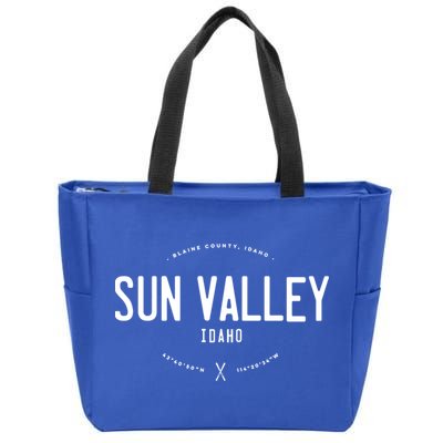 Sun Valley Idaho Graphic Distressed Vintage Ski Gift Zip Tote Bag