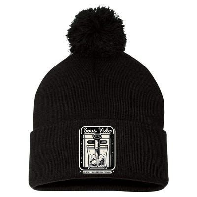 Sous Vide IM Really Into Precision Cooking Molecular Gastro Pom Pom 12in Knit Beanie