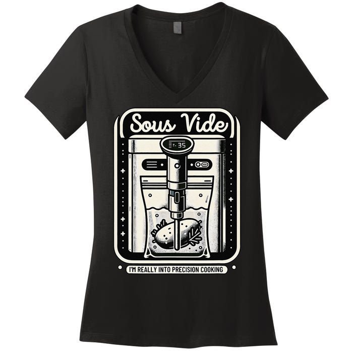 Sous Vide IM Really Into Precision Cooking Molecular Gastro Women's V-Neck T-Shirt