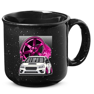 Subie Va Jdm Stance Car Wheel Boxer Motor Racing Graphic Cute Gift 15oz Campfire Ceramic Mug