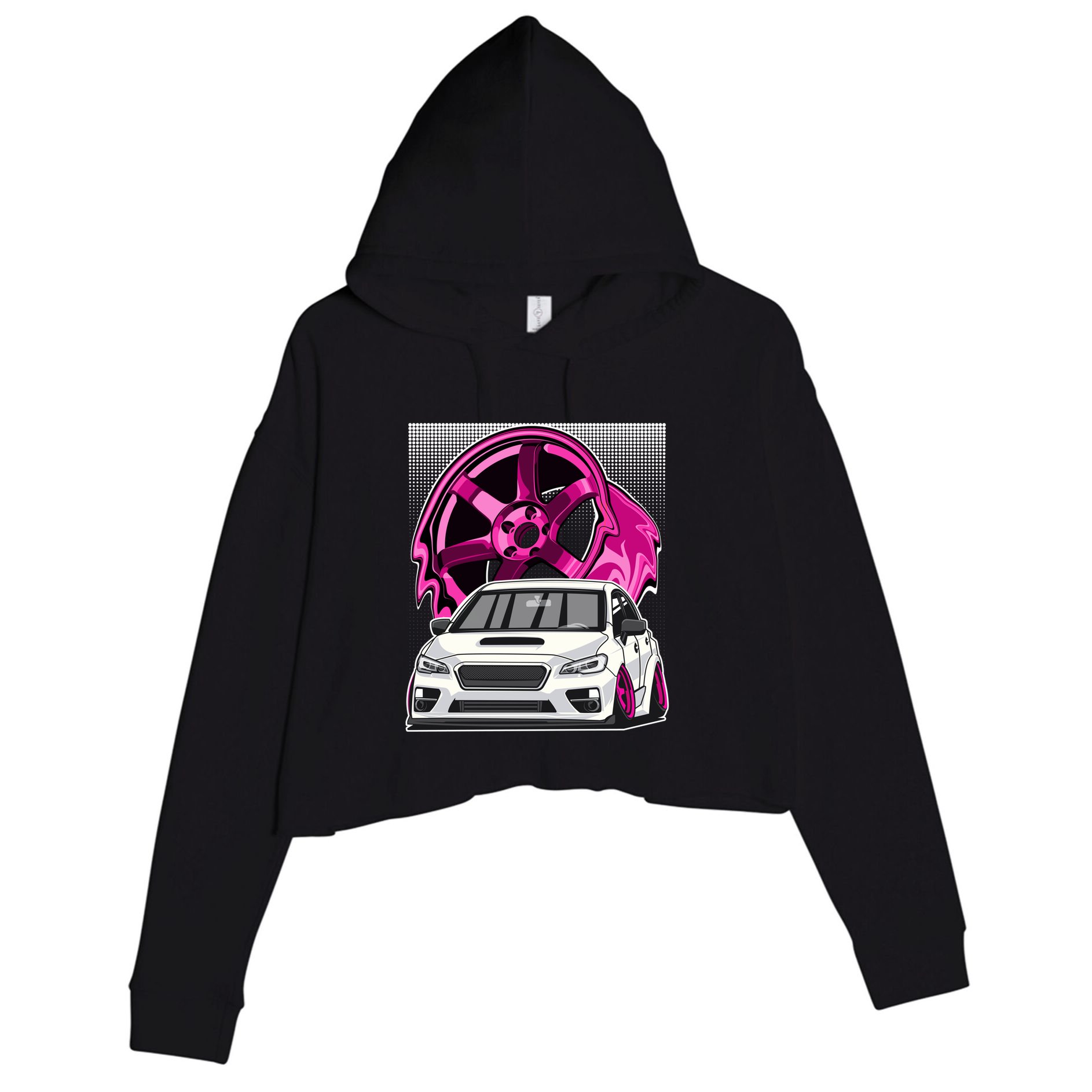 Subie Va Jdm Stance Car Wheel Boxer Motor Racing Graphic Cute Gift Crop Fleece Hoodie