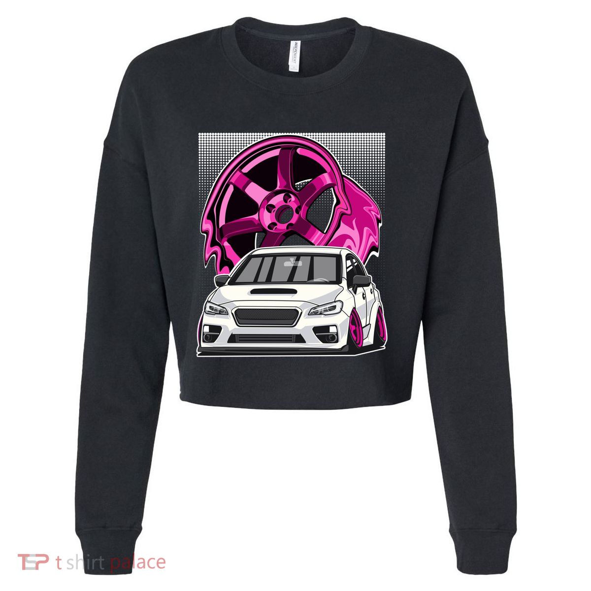Subie Va Jdm Stance Car Wheel Boxer Motor Racing Graphic Cute Gift Cropped Pullover Crew