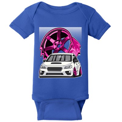 Subie Va Jdm Stance Car Wheel Boxer Motor Racing Graphic Cute Gift Baby Bodysuit