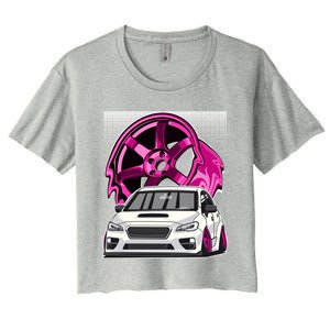 Subie Va Jdm Stance Car Wheel Boxer Motor Racing Graphic Cute Gift Women's Crop Top Tee