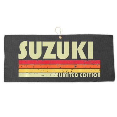 Suzuki Vintage Japanese Name Large Microfiber Waffle Golf Towel