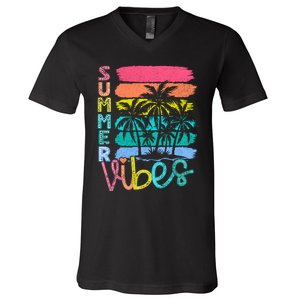 Summer Vibes Lake Days Hello Summer V-Neck T-Shirt