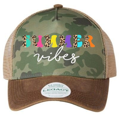 Summer Vibes Leopard Hello Summer Vacation Family Legacy Tie Dye Trucker Hat