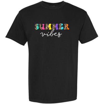 Summer Vibes Leopard Hello Summer Vacation Family Garment-Dyed Heavyweight T-Shirt