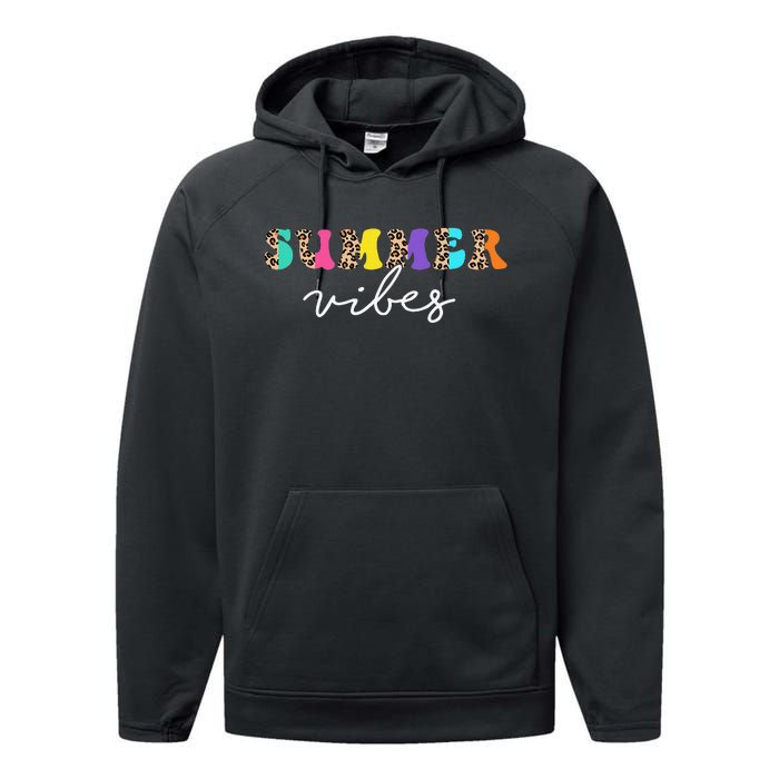 Summer Vibes Leopard Hello Summer Vacation Family Performance Fleece Hoodie