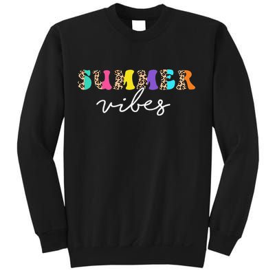 Summer Vibes Leopard Hello Summer Vacation Family Sweatshirt