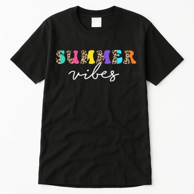 Summer Vibes Leopard Hello Summer Vacation Family Tall T-Shirt