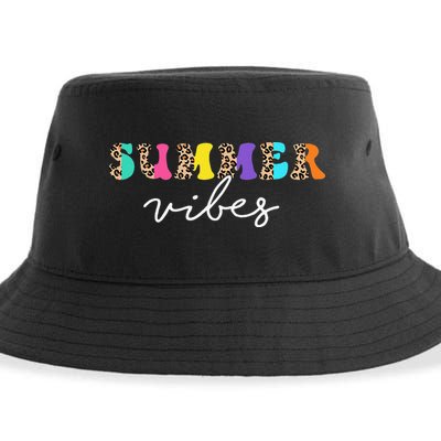 Summer Vibes Leopard Hello Summer Vacation Family Sustainable Bucket Hat