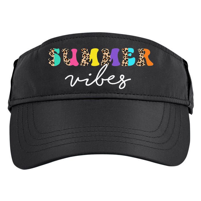 Summer Vibes Leopard Hello Summer Vacation Family Adult Drive Performance Visor