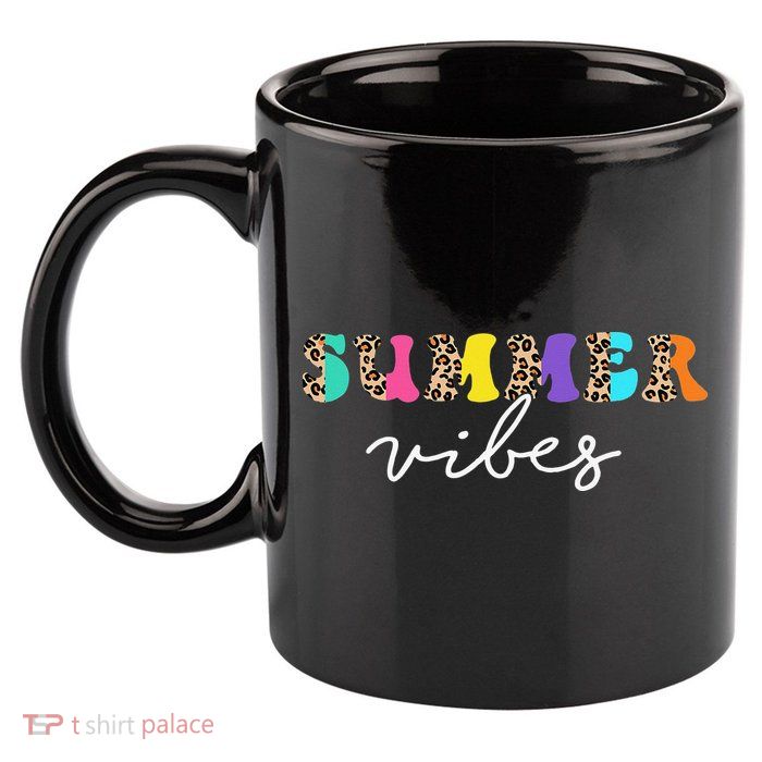 Summer Vibes Leopard Hello Summer Vacation Family 11oz C Handle Ceramic Mug