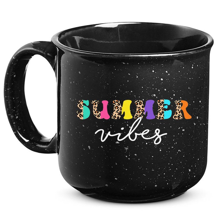 Summer Vibes Leopard Hello Summer Vacation Family 15oz Campfire Ceramic Mug