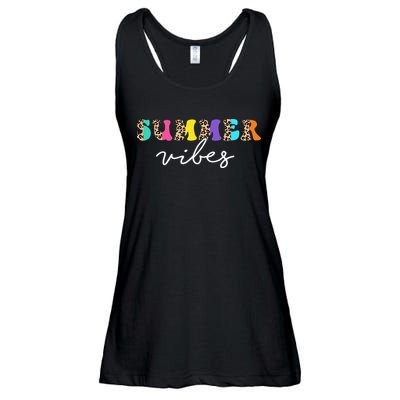 Summer Vibes Leopard Hello Summer Vacation Family Ladies Essential Flowy Tank