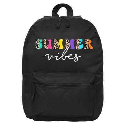 Summer Vibes Leopard Hello Summer Vacation Family 16 in Basic Backpack
