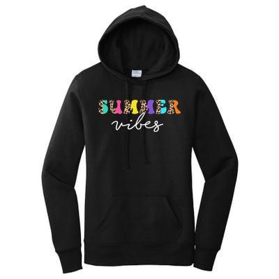 Summer Vibes Leopard Hello Summer Vacation Family Women's Pullover Hoodie