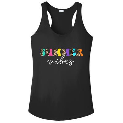 Summer Vibes Leopard Hello Summer Vacation Family Ladies PosiCharge Competitor Racerback Tank