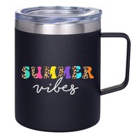 Summer Vibes Leopard Hello Summer Vacation Family 12oz Stainless Steel Coffee Mug