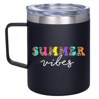 Summer Vibes Leopard Hello Summer Vacation Family 12oz Stainless Steel Coffee Mug
