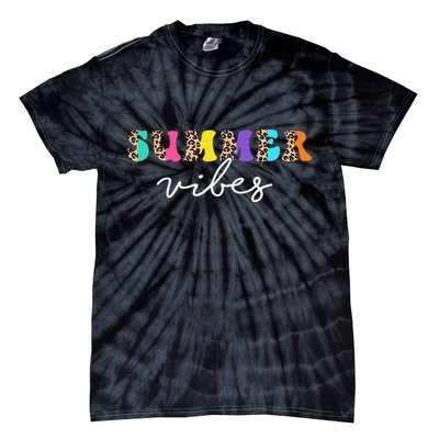 Summer Vibes Leopard Hello Summer Vacation Family Tie-Dye T-Shirt